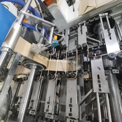 Máquina de fabricación de bolsas de papel de fondo cuadrado automático en línea mango se hace y fija