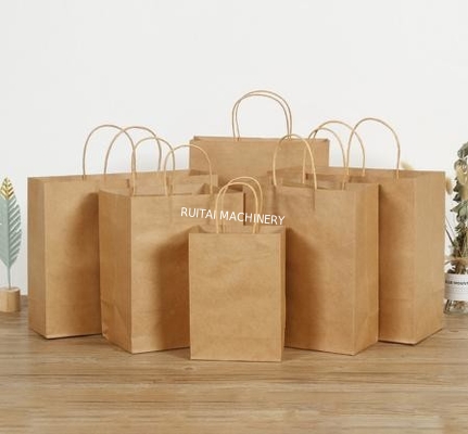 Máquina de fabricación de bolsas de papel de compras totalmente automática