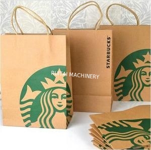Máquina de fabricación de bolsas de papel de compras totalmente automática