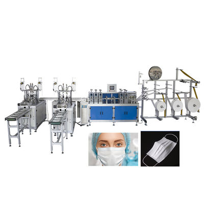 Máquina de fabricación de máscara facial desechable de dos líneas totalmente automática